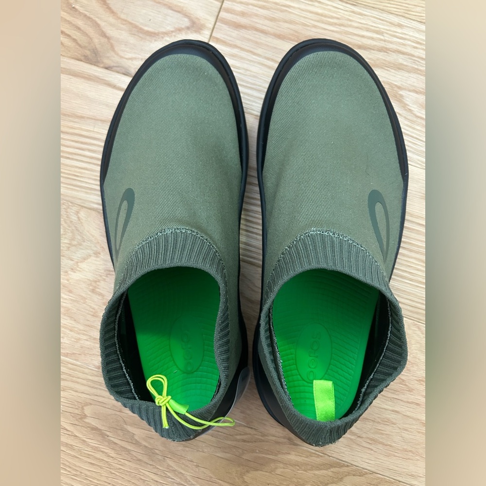 Eezee Knit OOFOS OOMG Eezee Knit Black & Green Mens Shoes 10.5 Recovery Sneaker